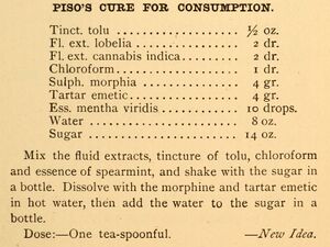 Printed formula headed Piso's Cure for Consumption