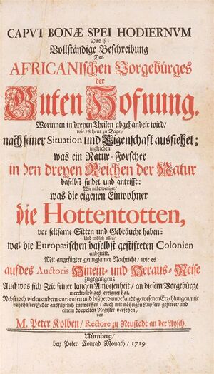 First page of the Caput bonae Spei hodiernum
