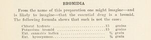 Printed entry Bromidia with a four-line formula