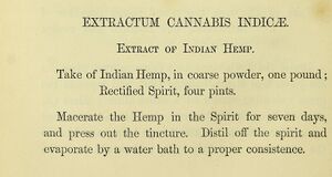 Printed pharmacopoeia entry Extractum Cannabis Indicae with its method